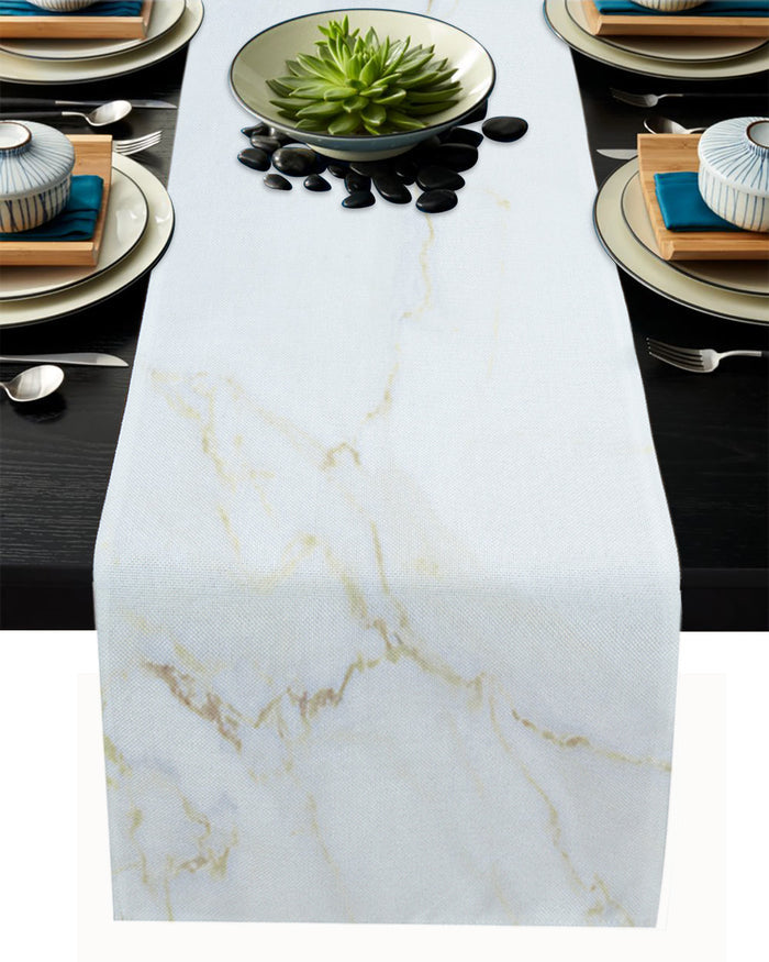 Simplicity Gray Marble texture Table Runner Place Mats - LeobonZone