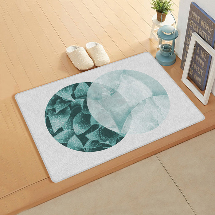 Simplicity Marbling texture of tropical plants Leather Doormat - LeobonZone