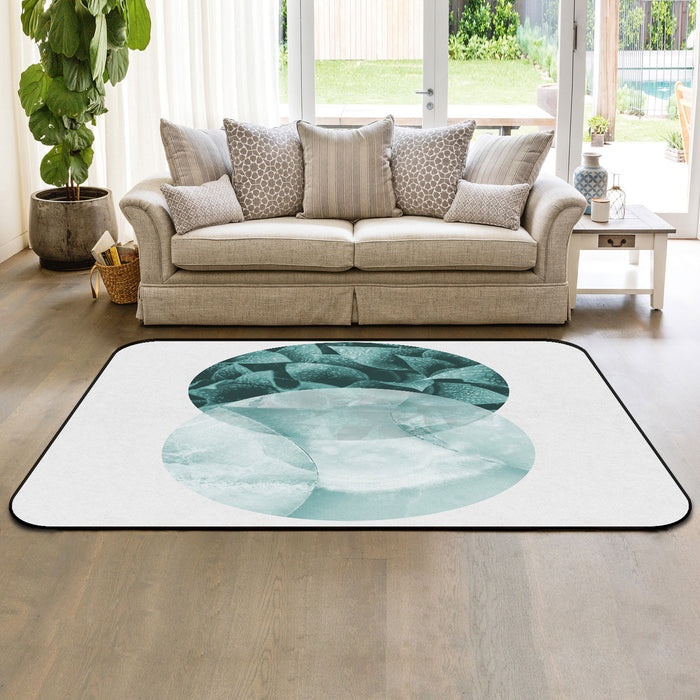 Simplicity Marbling texture of tropical plants Sponge Rillet Rubber Rugs - LeobonZone