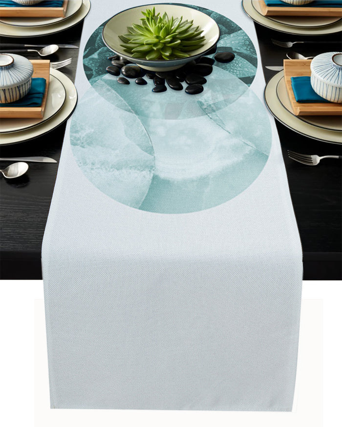 Simplicity Marbling texture of tropical plants Table Runner Place Mats - LeobonZone