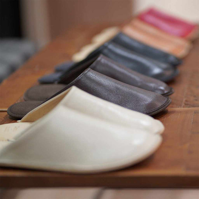 [SLIPPERS] GENUINE LEATHER (DARK BROWN) | LEATHER PROCESSING
