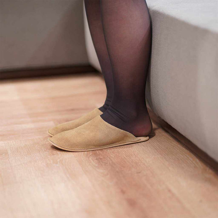[SLIPPERS] VELOUR (BEIGE) | LEATHER PROCESSING