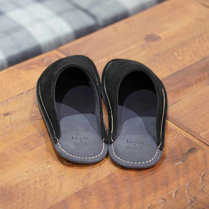 [SLIPPERS] VELOUR (BLACK) | LEATHER PROCESSING