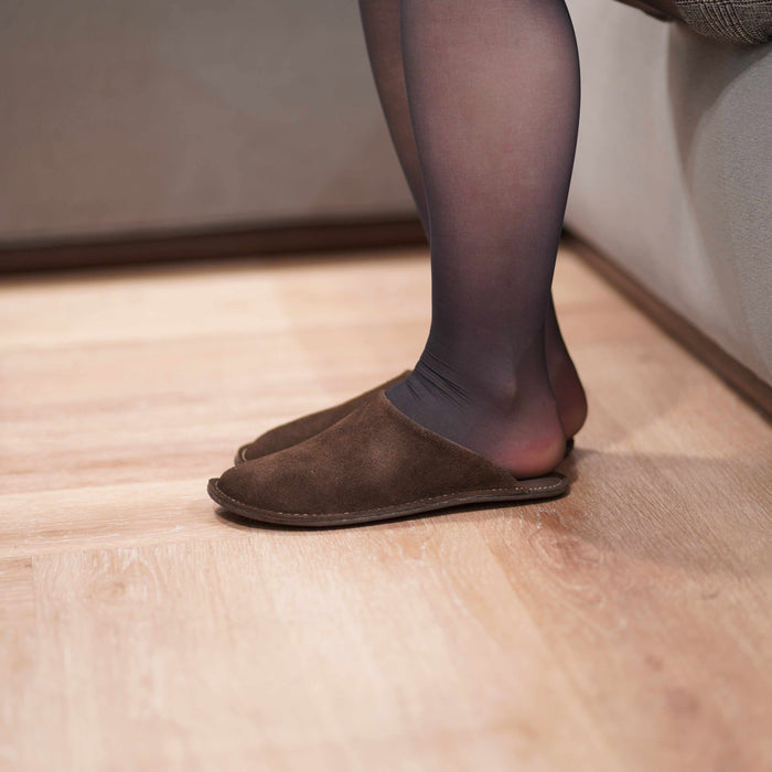 [SLIPPERS] VELOUR (DARK BROWN) | LEATHER PROCESSING