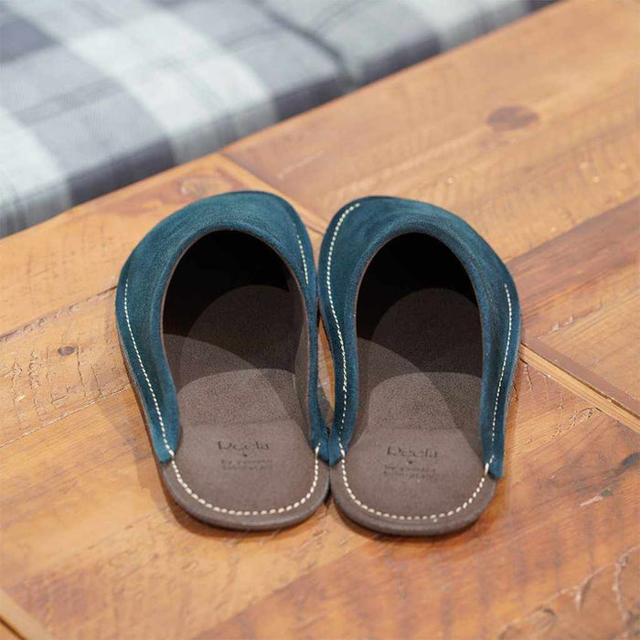 [SLIPPERS] VELOUR (NAVY) | LEATHER PROCESSING