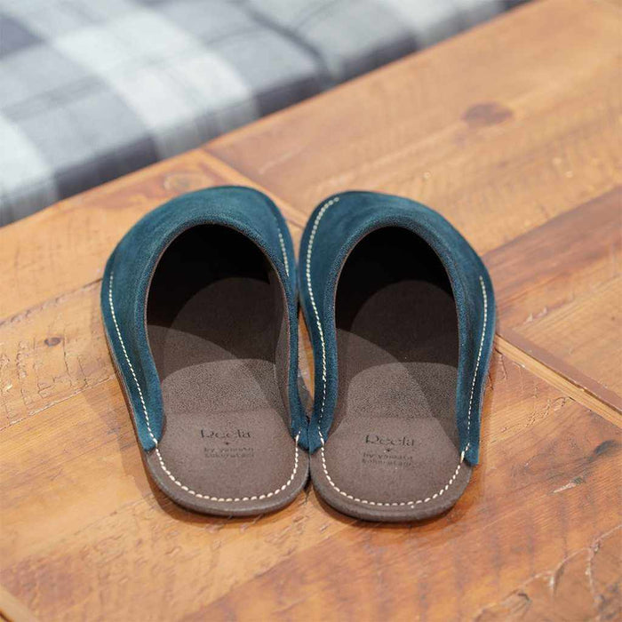 [SLIPPERS] VELOUR (NAVY) | LEATHER PROCESSING