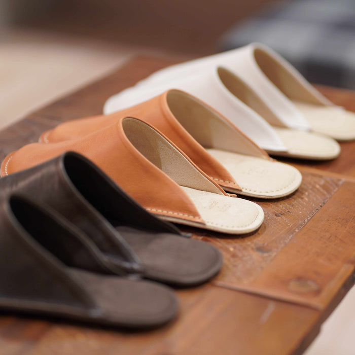 [SLIPPERS] WAXEDLEATHER (DARK BROWN) | LEATHER PROCESSING