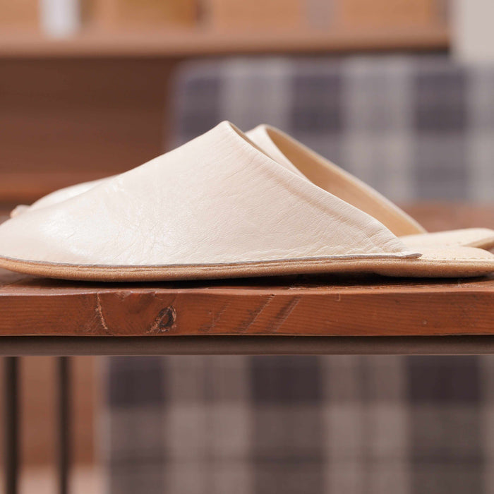 [SLIPPERS] WAXEDLEATHER (IVORY) | LEATHER PROCESSING