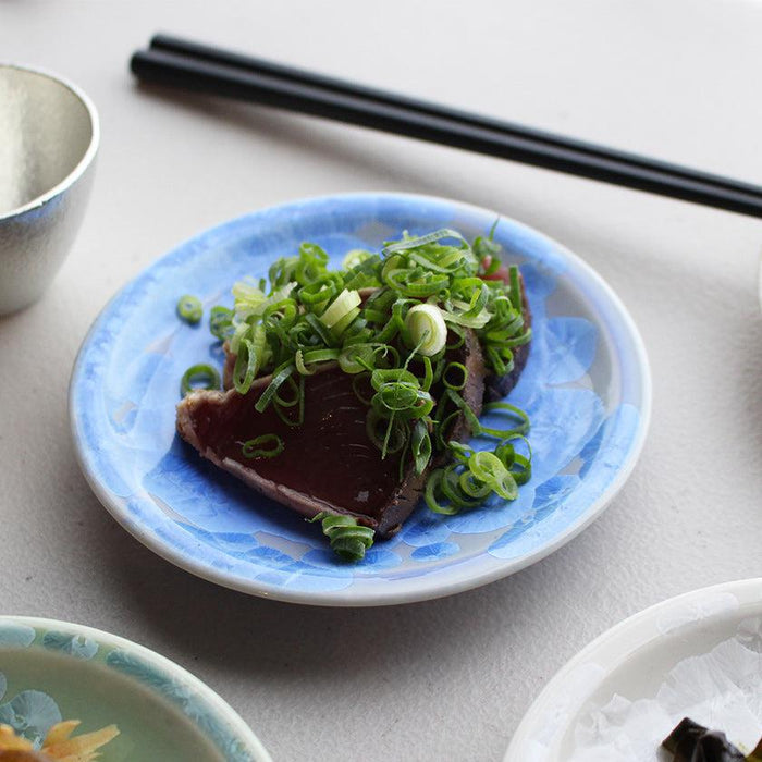 [SMALL DISH (PLATE)] FLOWER CRYSTAL NAME PLATE (5-PIECE SET) | TOUAN | KYOTO-KIYOMIZU WARES