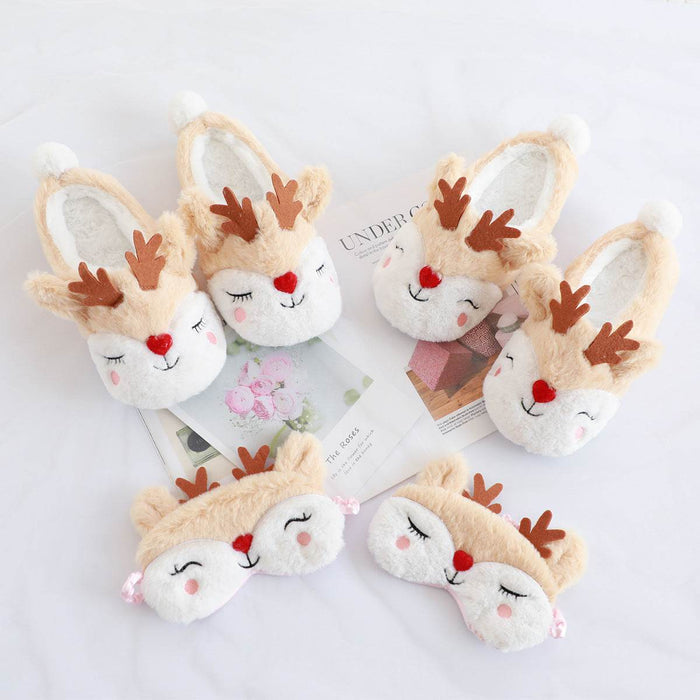 Snugglee Plush Reindeer Rudolf Indoor Slippers - Goodlifebean Shoes