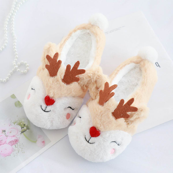 Snugglee Plush Reindeer Rudolf Indoor Slippers - Goodlifebean Shoes