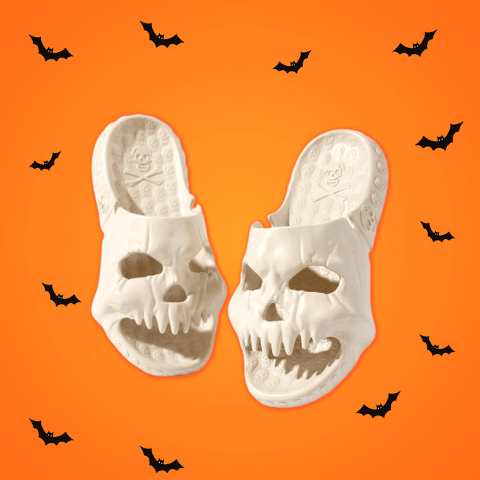 Spooky Halloween Skull Slides for Adults - Goodlifebean Slippers/Slides