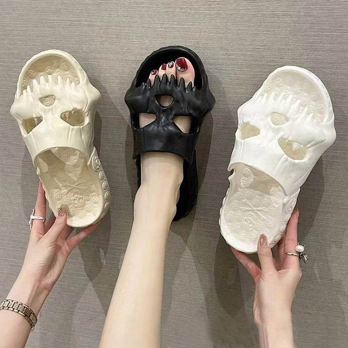 Spooky Halloween Skull Slides for Adults - Goodlifebean Slippers/Slides