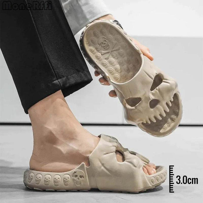 Spooky Halloween Skull Slides for Adults - Goodlifebean Slippers/Slides