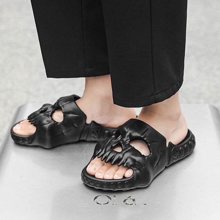 Spooky Halloween Skull Slides for Adults - Goodlifebean Slippers/Slides