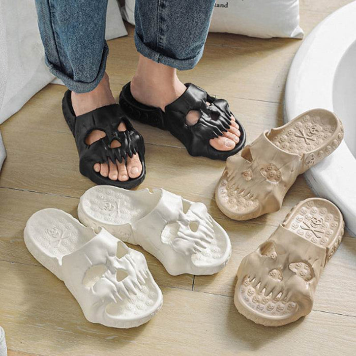 Spooky Halloween Skull Slides for Adults - Goodlifebean Slippers/Slides