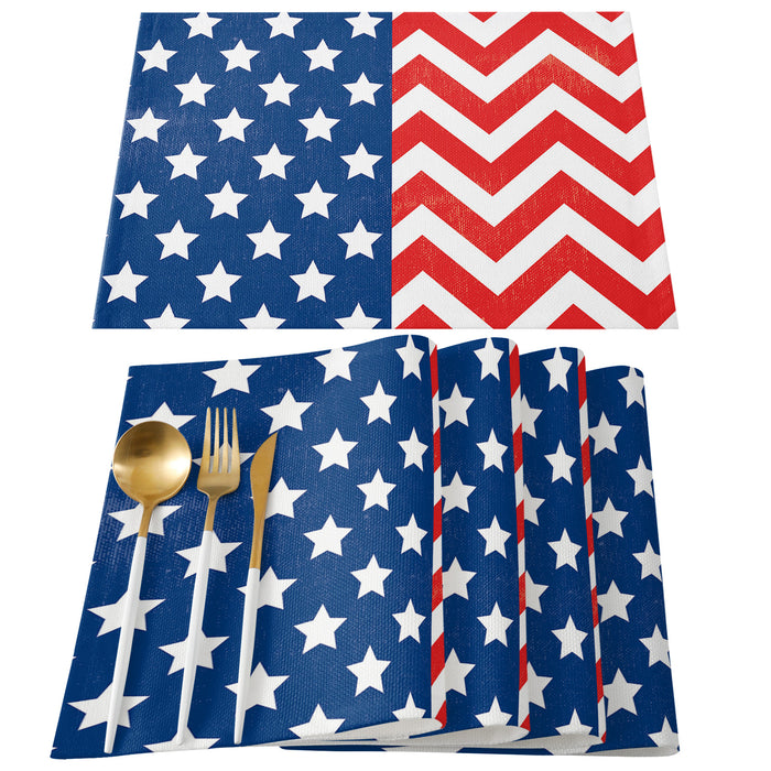 Star wave Independence Day Personalized Table Placemats - LeobonZone