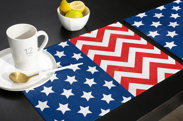 Star wave Independence Day Personalized Table Placemats - LeobonZone