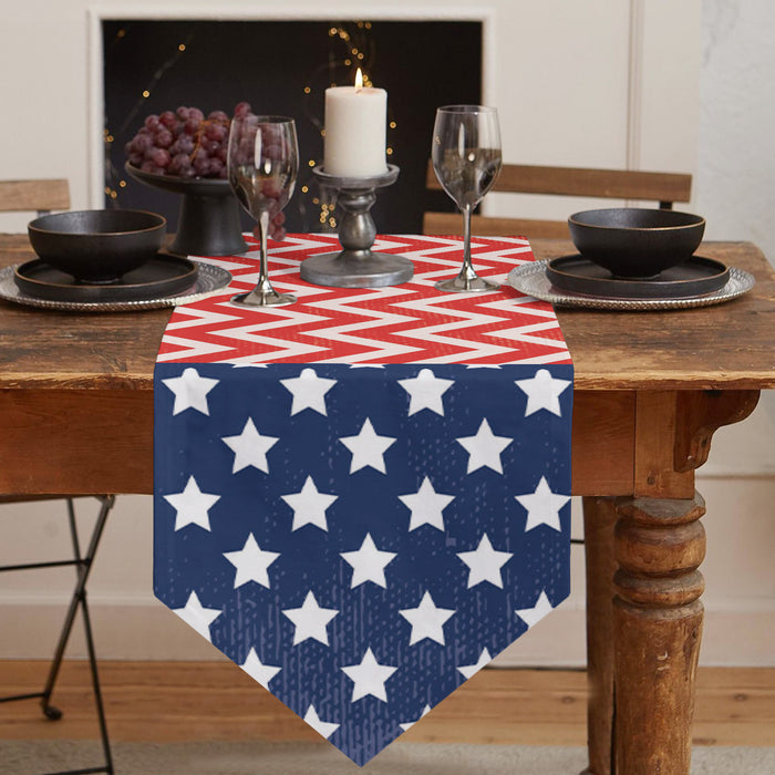 Star wave Independence Day Sharp Angle Table Runner Place Mats - LeobonZone