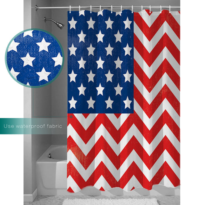 Star wave Independence Day Shower Curtain - LeobonZone