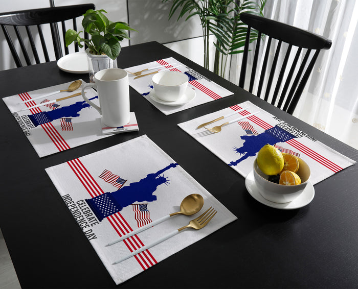 Statue of liberty on Independence Day Personalized Table Placemats - LeobonZone