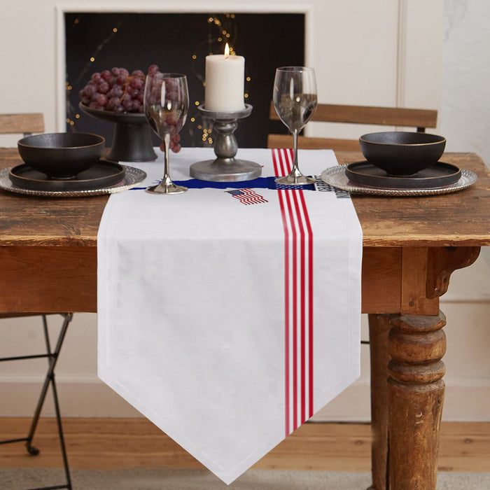 Statue of liberty on Independence Day Sharp Angle Table Runner Place Mats - LeobonZone