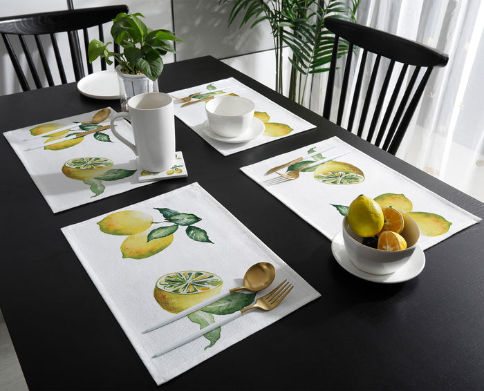 Summer fruit lemon multi Personalized Table Placemats - LeobonZone