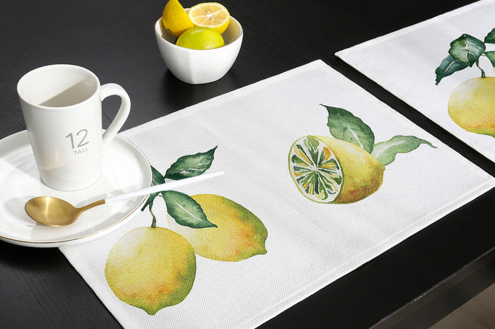 Summer fruit lemon multi Personalized Table Placemats - LeobonZone