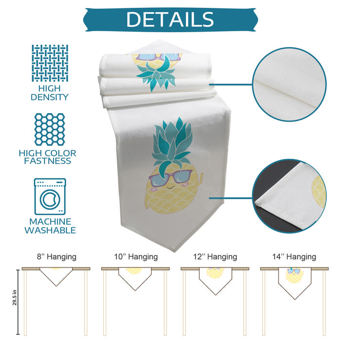 Summer fruit pineapple Sharp Angle Table Runner Place Mats - LeobonZone