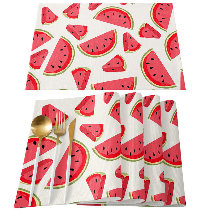 Summer fruit watermelon Personalized Table Placemats - LeobonZone