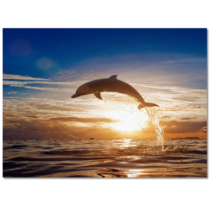 Summer night dolphin Right Angle Felt Rugs - LeobonZone