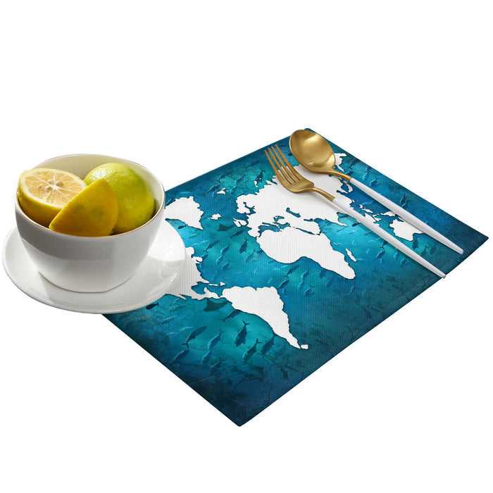 Summer Ocean Earth Plate Personalized Table Placemats - LeobonZone