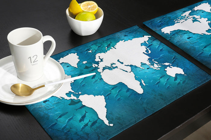 Summer Ocean Earth Plate Personalized Table Placemats - LeobonZone