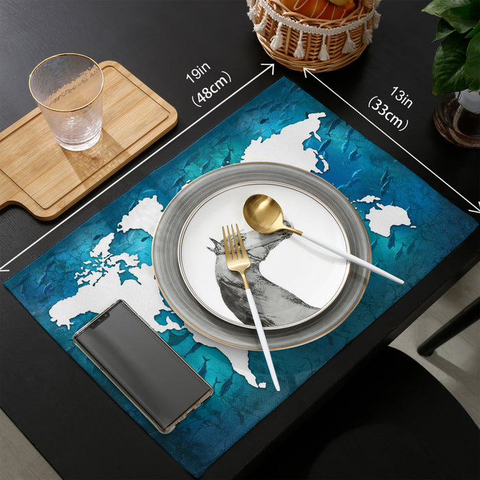 Summer Ocean Earth Plate Personalized Table Placemats - LeobonZone