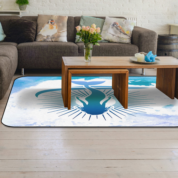 Summer sea Mermaid Sponge Rillet Rubber Rugs - LeobonZone
