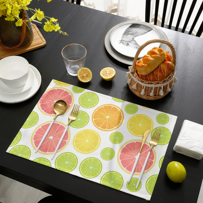 Summer style of grape fruit Personalized Table Placemats - LeobonZone