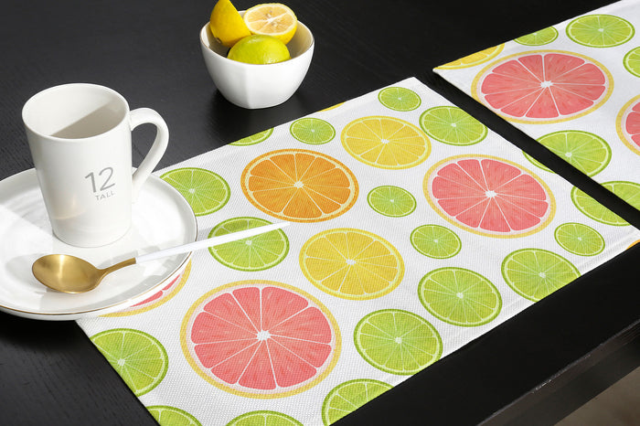 Summer style of grape fruit Personalized Table Placemats - LeobonZone