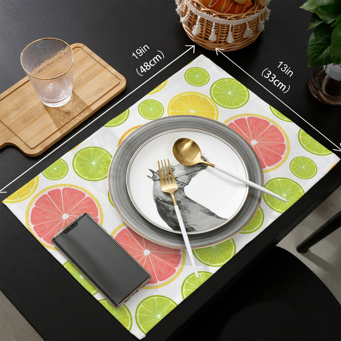Summer style of grape fruit Personalized Table Placemats - LeobonZone