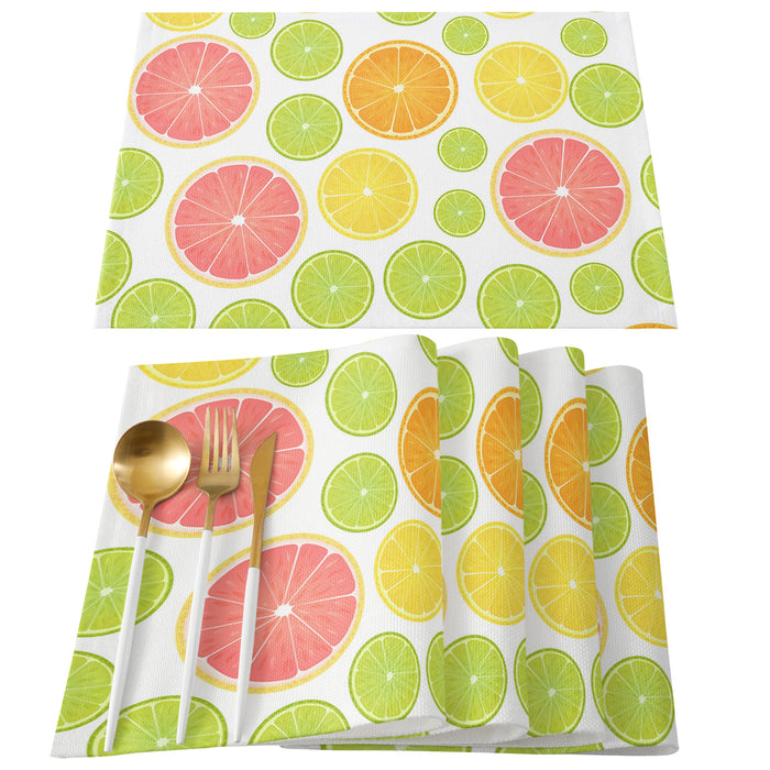 Summer style of grape fruit Personalized Table Placemats - LeobonZone