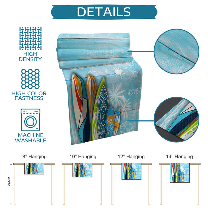Summer surfing board Table Runner Place Mats - LeobonZone