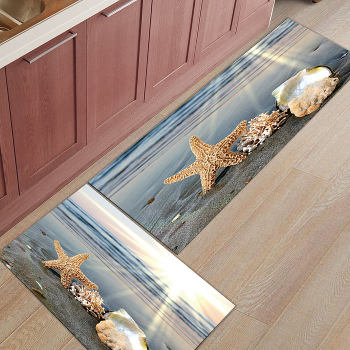 Sun Beach Starfish Right Angle Felt Doormat Two piece set - LeobonZone