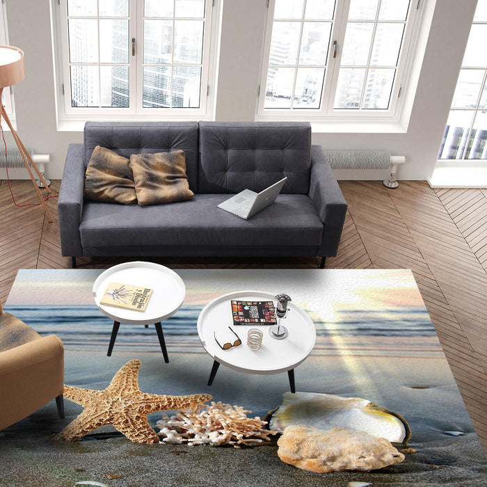 Sun Beach Starfish Right Angle Felt Rugs - LeobonZone