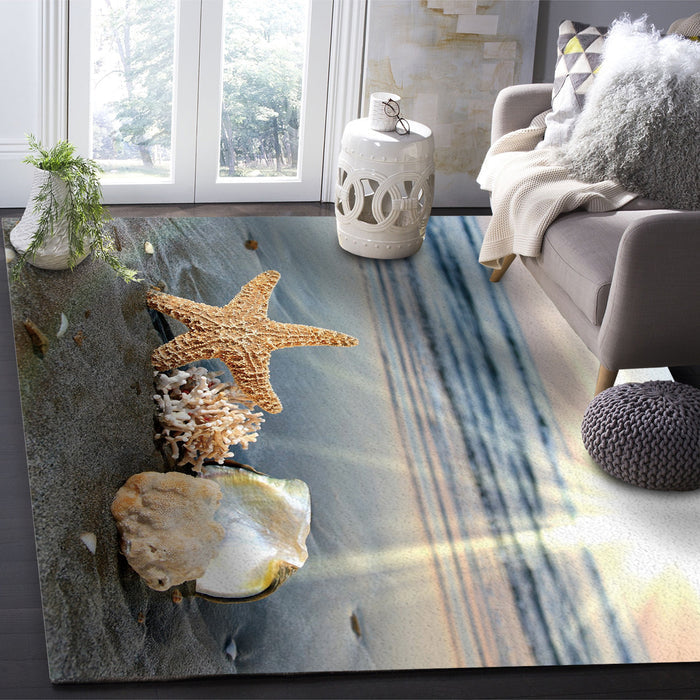 Sun Beach Starfish Right Angle Felt Rugs - LeobonZone
