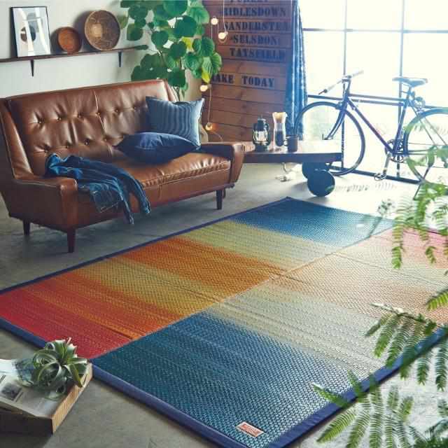 [TATAMI] RUSH RUG DENIM F JOY RED (S: 191 X 191 CM, L: 191 X 250 CM) | IKEHIKO | TATAMI