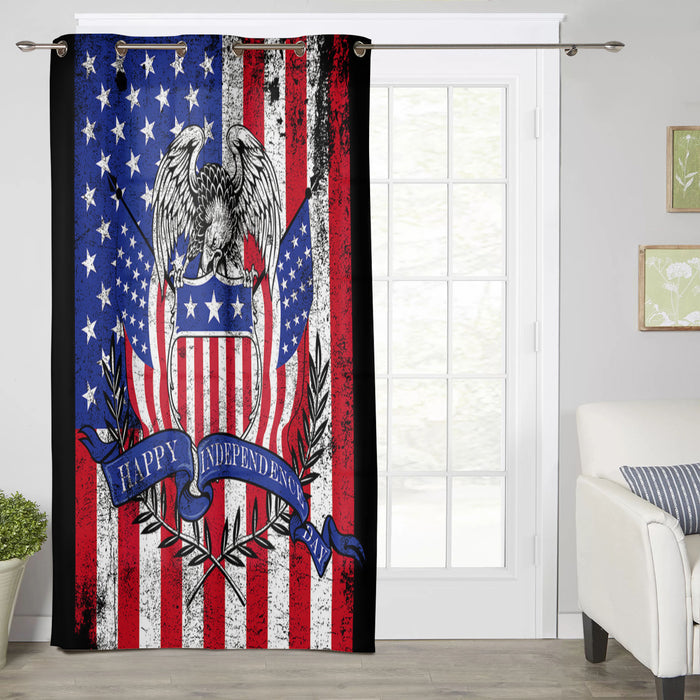 The white eagle logo of the retro America Blackout Curtain - LeobonZone