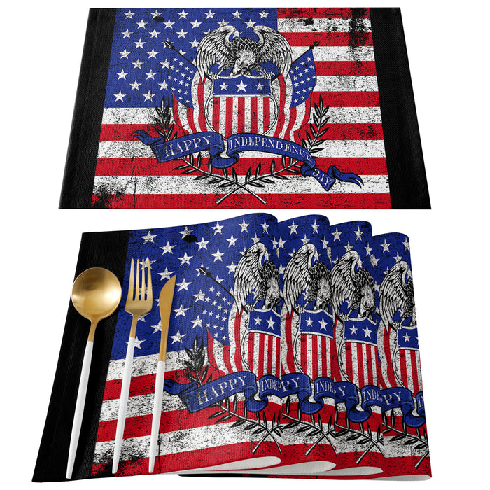 The white eagle logo of the retro America Personalized Table Placemats - LeobonZone