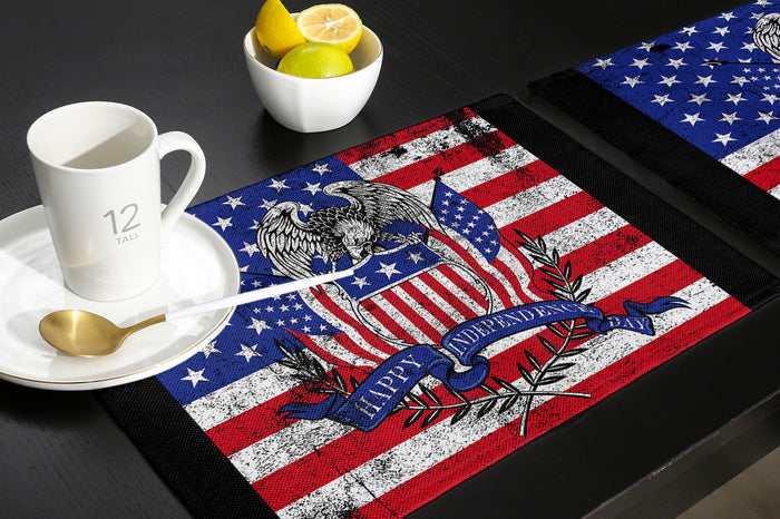 The white eagle logo of the retro America Personalized Table Placemats - LeobonZone