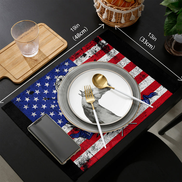 The white eagle logo of the retro America Personalized Table Placemats - LeobonZone