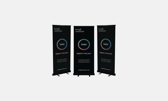Totality "Hygiene in every pour." Popup Roller Banner
