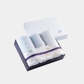[TOWELS] "IRODORI" 2 BATH TOWELS AND 2 FACE TOWELS SET (BLUE / WHITE) | IMABARI TOWELS